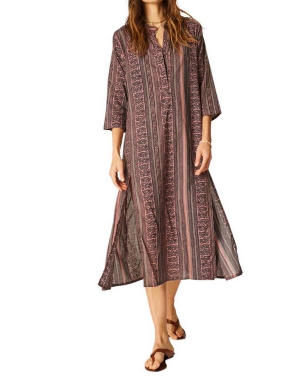Natalie Martin  Fiore Paisley Stripe Heather Maxi Dress Boho S